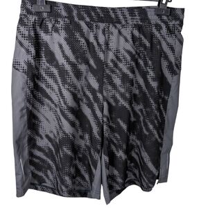 MEC mens board shorts size L abstract pattern in black and grey NEW